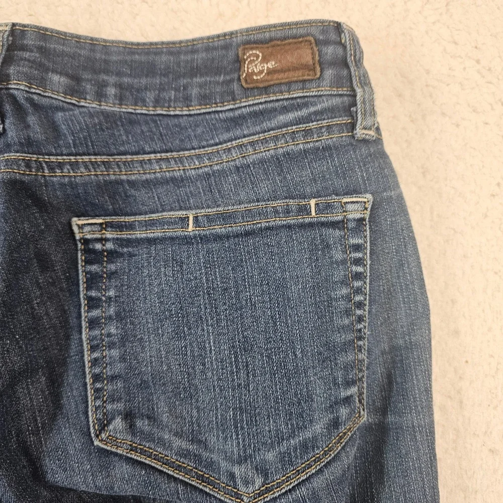 Paige Peg Straight‎ Jeans Womens 27 Dark Wash Blue Denim Stretch Straight Leg